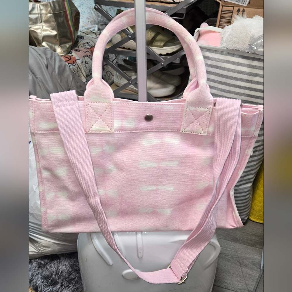 Elegant Koala Kanvas Pink Tye Dye Tote Bag with Adjustable Strap